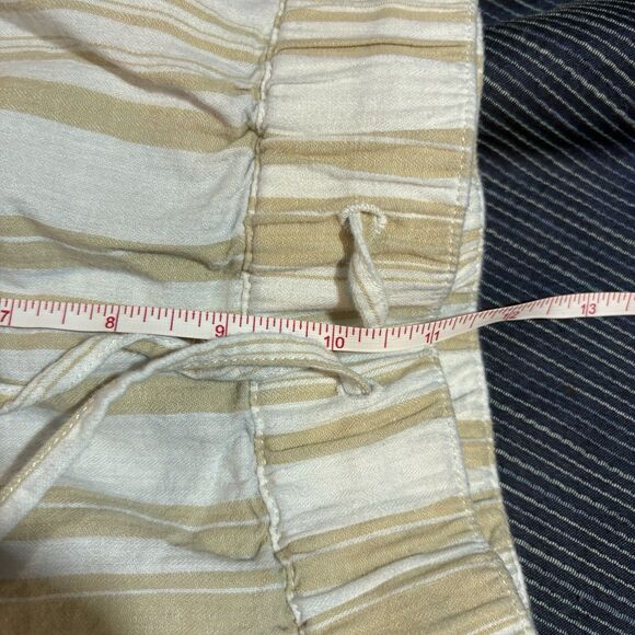 LOFT Outlet Linen Pants Womens S Striped Beige Coastal Relaxed Resortcore - Picture 8 of 9